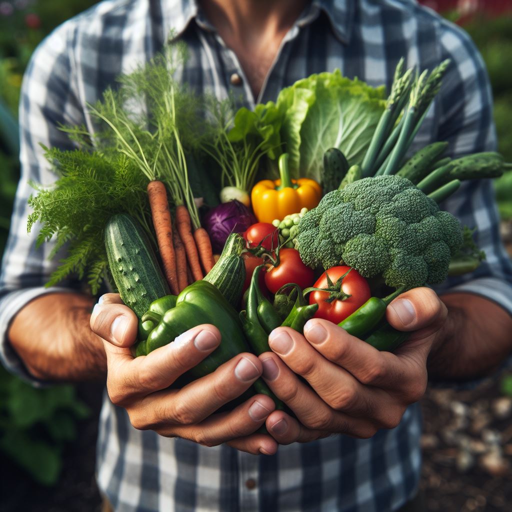 Fresh vegetables from an off-grid garden