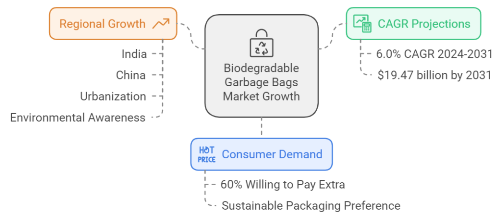 Predicted Market Growth and Trends for biodegradable garbage bags